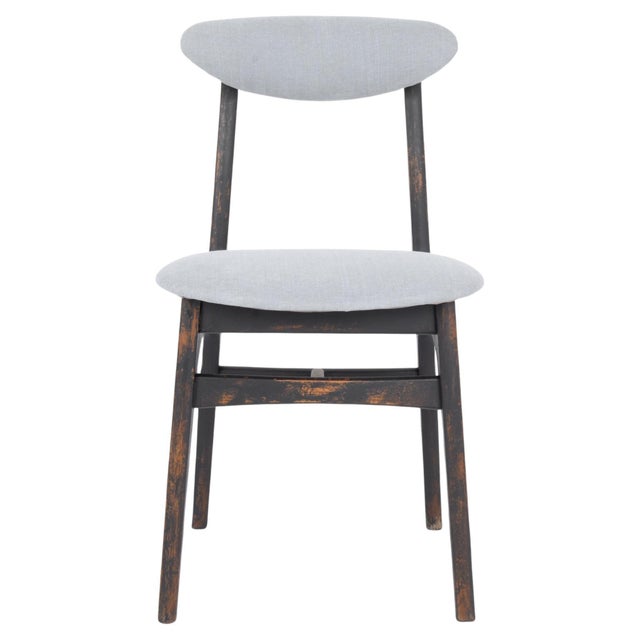 1970s Polish Wood Black Patinated Chair with Upholstered Seat and Back For Sale - Image 15 of 18