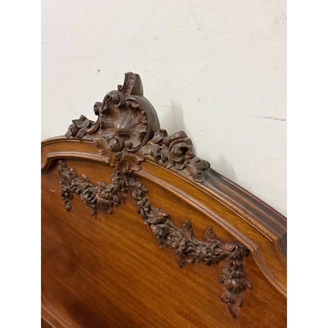 Twin Size Louis XV Style Antique Carved Wood Bed Frames, Pair For Sale - Image 11 of 12