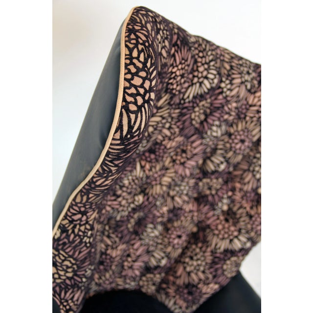 1950s Vintage Black Leather Wingback Accent Chair For Sale - Image 10 of 12