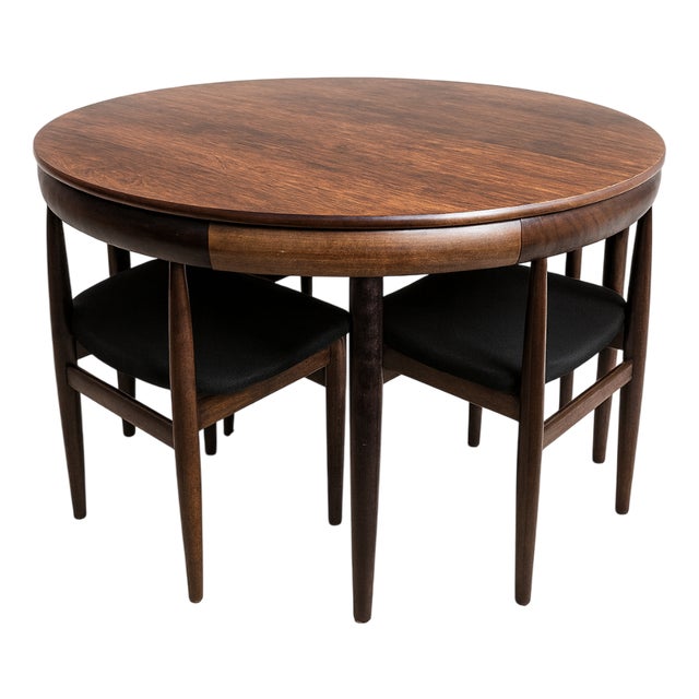 Vintage Danish Roundette Dining Set by Hans Olsen for Frem Røjle, 1960s, Set of 5 For Sale