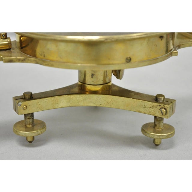 Vintage Victorian Ash & Son Makers Brass Maritime Ship Compass Birmingham Cover For Sale - Image 16 of 18