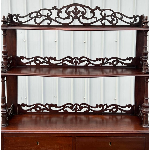 19th Century Victorian Mahogany Etagere Desk For Sale In New York - Image 6 of 12