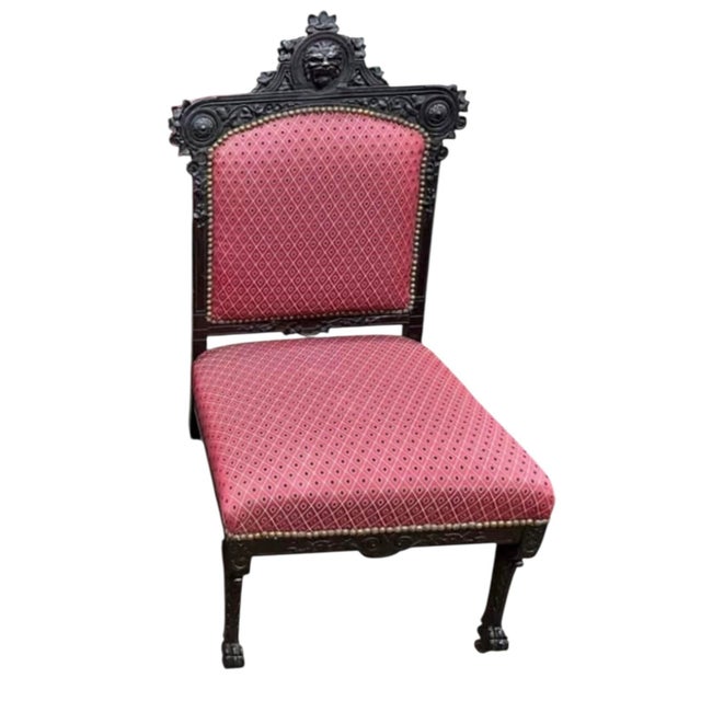 Traditional Pair of Antique Pair of Antique Victorian Carved Side Chairs – Renaissance Revival – 1800s For Sale - Image 3 of 3