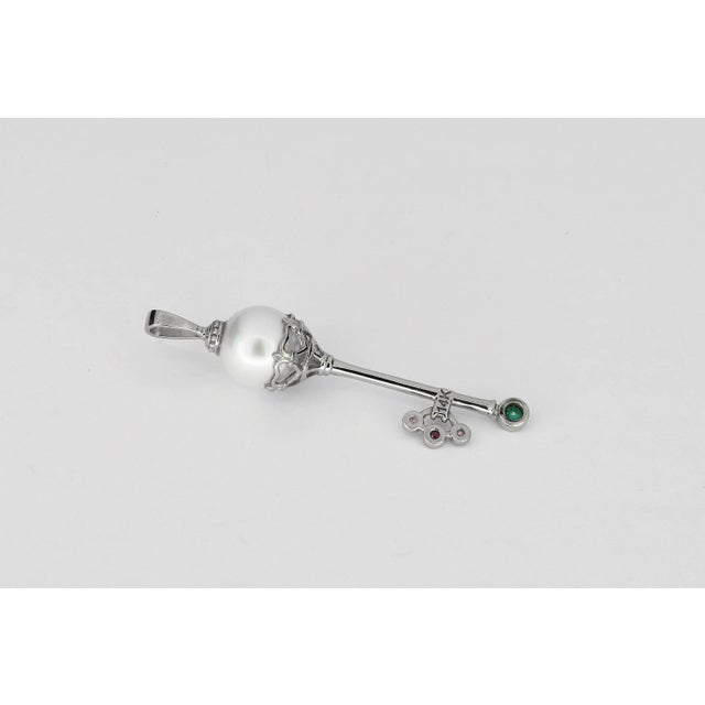 Not Yet Made - Made To Order Key Pendant With Pearl in 14k Gold For Sale - Image 5 of 9