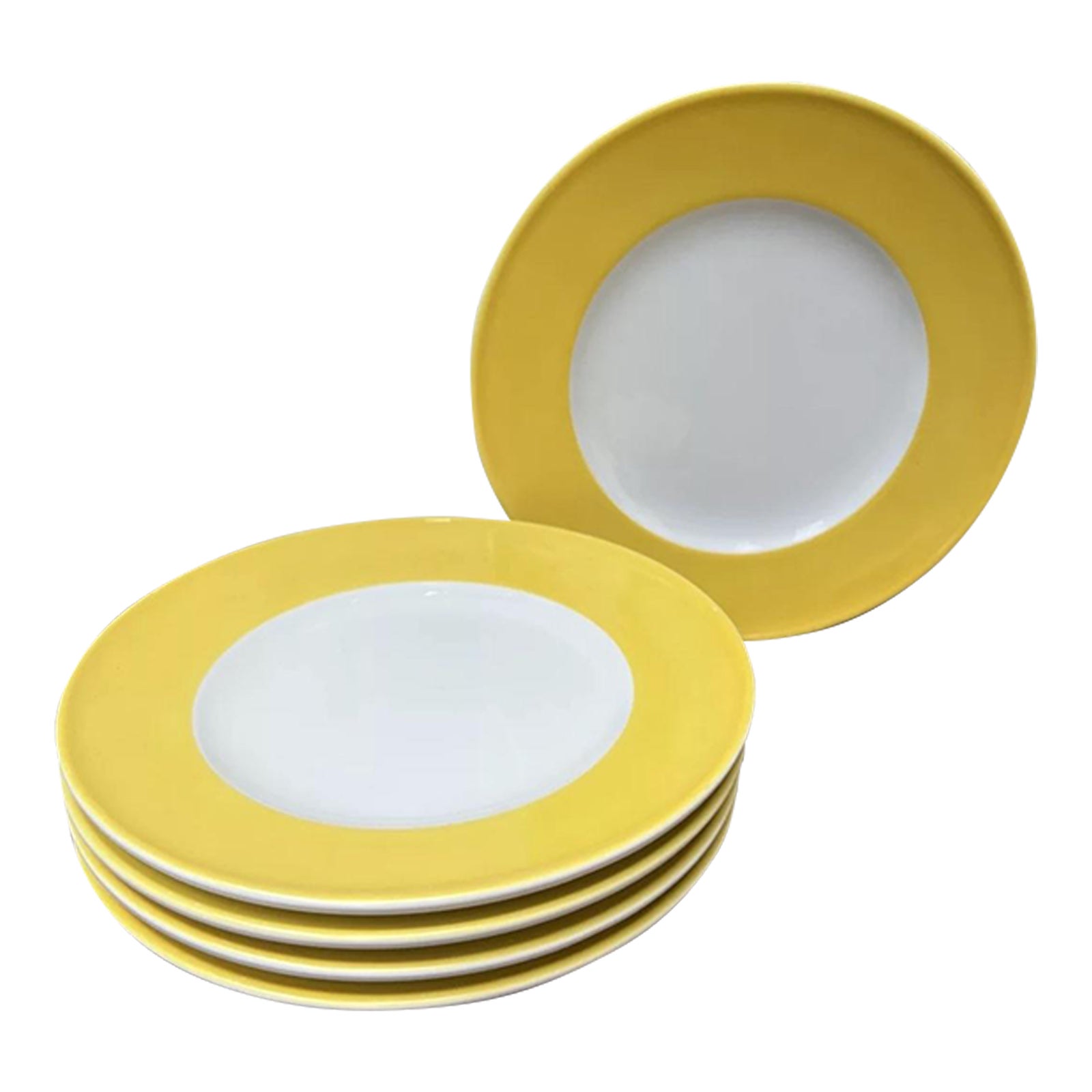 1980s Dibbern Design Studio Bright Yellow Porcelain Salad Plates- Set ...