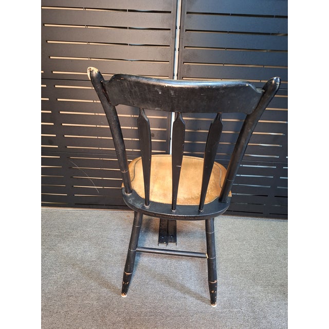 American Vintage Hitchcock Mid 20th Century Maple and Lacquered Side Chair For Sale - Image 3 of 4