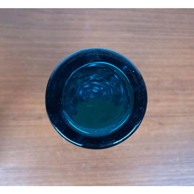 Mid-Century Modern Space Age Blue Bubble Glass Vase by Wilhelm Braun-Feldweg for Hirschberg, Germany, 1960s For Sale - Image 15 of 16