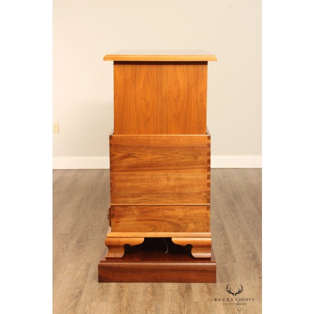 Brown Chippendale Style Hand Crafted Walnut Blanket Chest Media Console For Sale - Image 8 of 13