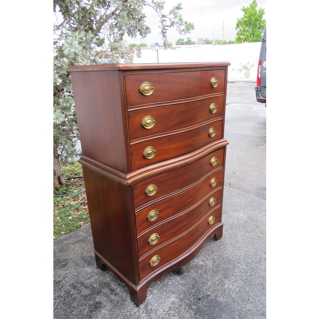 Dixie Mahogany Serpentine Front Tall Chest of Drawers Chairish