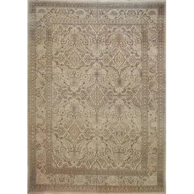 Textile 1920s Old Persian Tabriz Area Rug 12’9″ X 18’3″ For Sale - Image 7 of 7