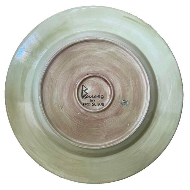 Modigliani Hand Painted Ceramic Serving Platter features Pears on rich shades of amber and brown backdrop. Measures about...