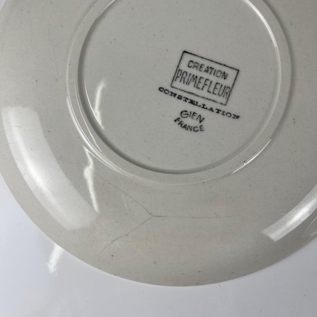 Ceramic Primefleur Creation Constellation Model Dessert Plates from Gien, 1950s, Set of 4 For Sale - Image 7 of 11