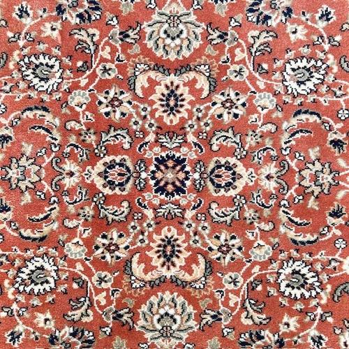 Vintage Middle Eastern Tabriz rug made of wool and cotton, with a beautiful pink base from the 1970s. Complementary colors...