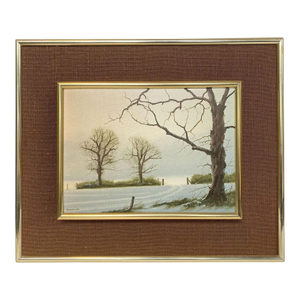 Michael John Hill Oil on Board Painting, Winter Morning Landscape