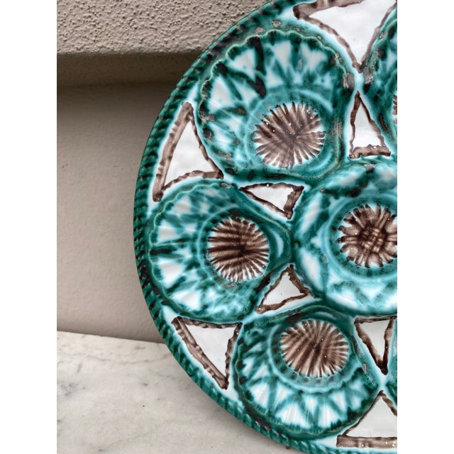 Vallauris Mid-Century Rare Ceramic Oyster Plate Robert Picault Vallauris For Sale - Image 4 of 6