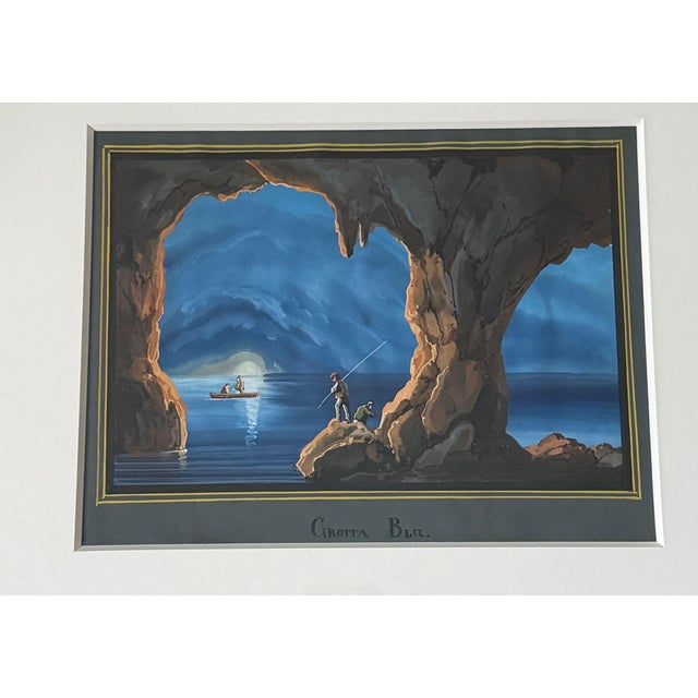 A pair of gouaches depicting two scenes of the blue grotto. Late 19th Century