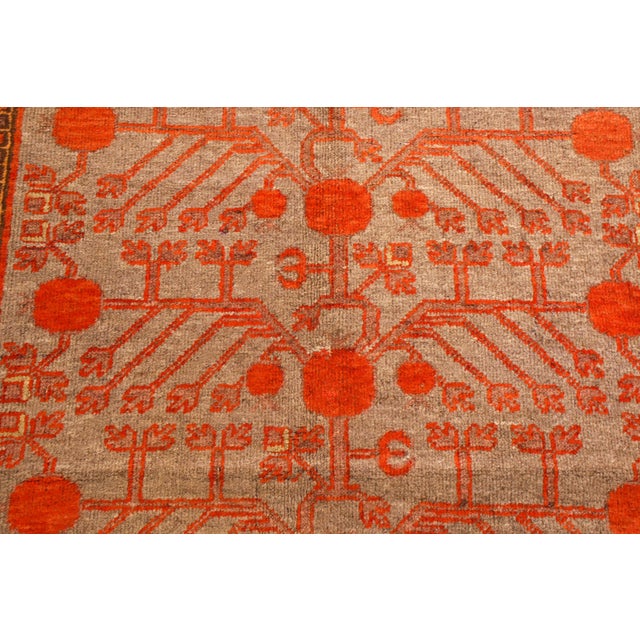 Antique Khotan Transitional Red and Blue Wool Rug Chairish