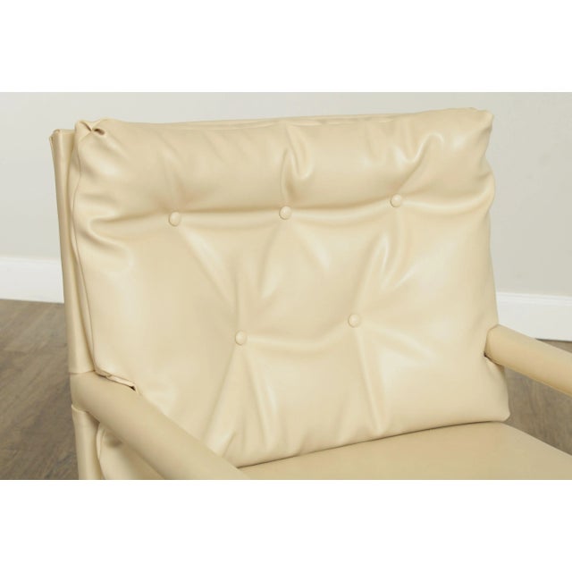 Mid Century Tufted Leather Back Parsons Dining Chairs - Set of 8 For Sale - Image 11 of 13