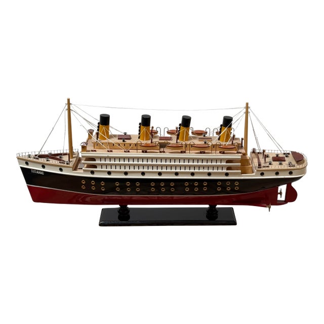 Titanic Wooden Cruise Ship Model With Stand For Sale