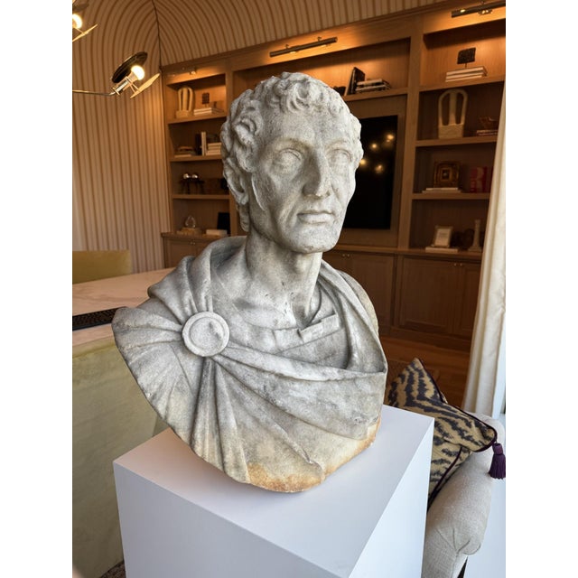 Add timeless elegance and classical character to your space with this antique carved bust sculpture. Expertly sculpted...