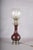 Amber-Brown Glass and Brass Table Lamp with Etched Glass Globe, 1950s For Sale - Image 9 of 18