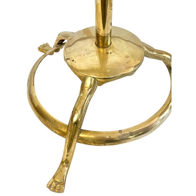 Mid 20th Century Brass Adjustable Valet Coat Rack With Paw Feet For Sale - Image 10 of 17