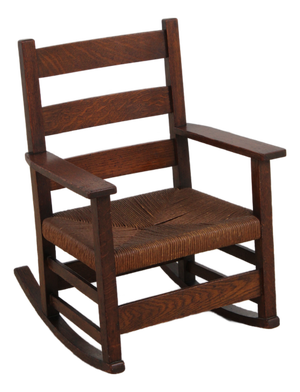 Gustav Stickley Antique Mission Oak Youth Diminutive Rocking Chair
