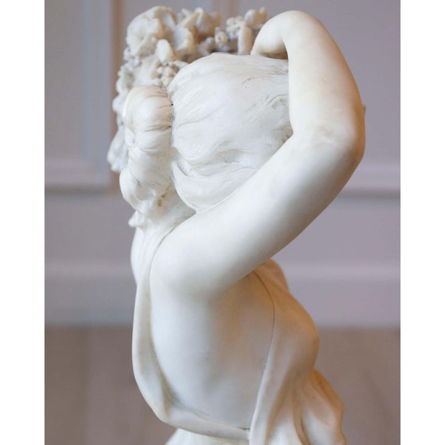 Alabaster Late 19th / Early 20th-Century Volterra Alabaster Figure of a Flower Girl For Sale - Image 8 of 18
