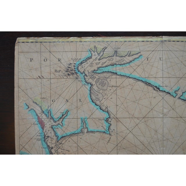 Hand-Colored Nautical Chart of Portugal by Johannes Van Keulen, 1690 For Sale - Image 6 of 14