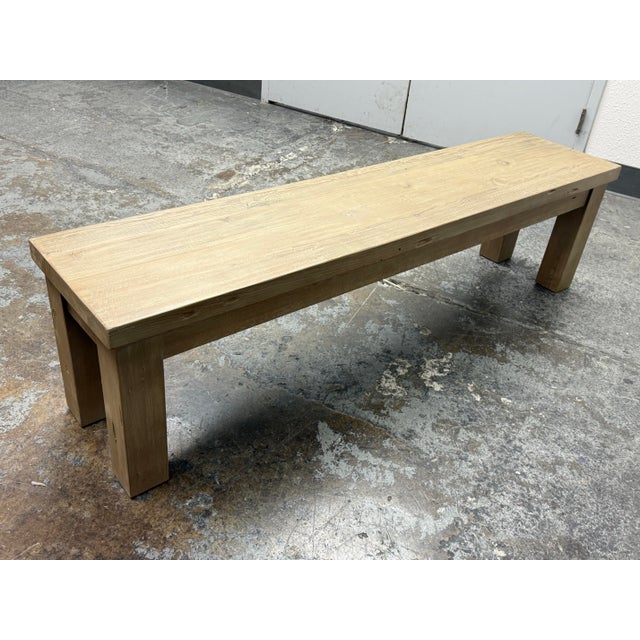 Wood Theo Eichholtz for Restoration Hardware Parsons Bench For Sale - Image 7 of 12