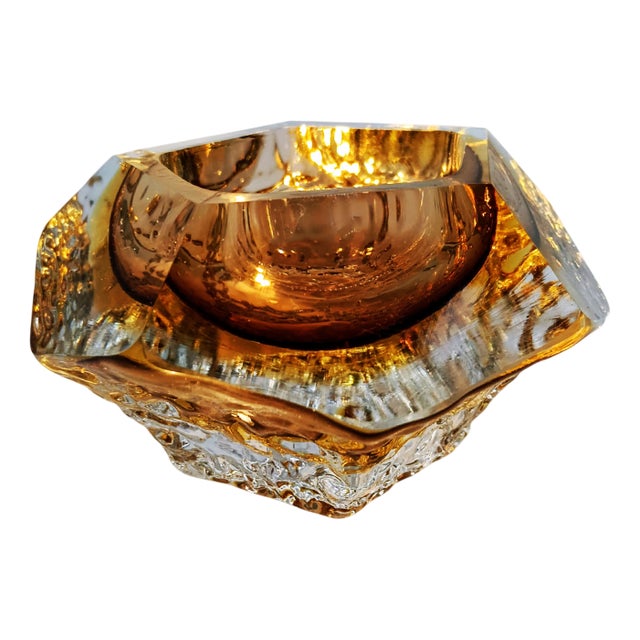 Vintage Italian Ashtray in Murano Glass by Flavio Poli for Seguso, 1960s For Sale