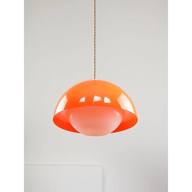 Italian Space Age Pendant in Chrome and Acrylic Glass, 1970s For Sale - Image 17 of 18