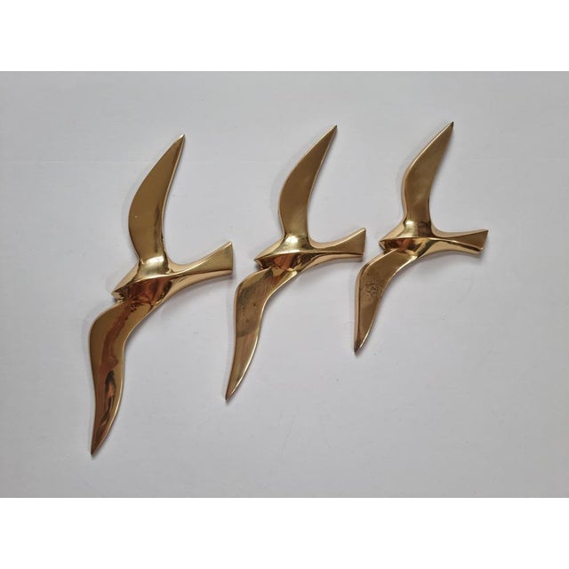 Brass Wall Decor Sculptures of Seagulls, Austria, 1963, Set of 3 For Sale - Image 13 of 16