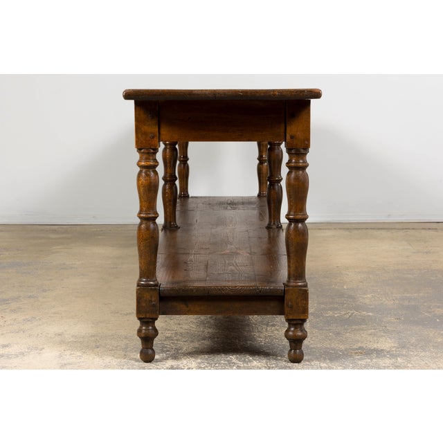 Mid 19th Century French Provincial Oak Draper’s Console Table For Sale - Image 13 of 18