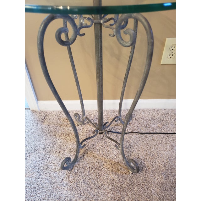 Gray Frederick Cooper Iron Floor Lamp With Glass Table For Sale - Image 8 of 13