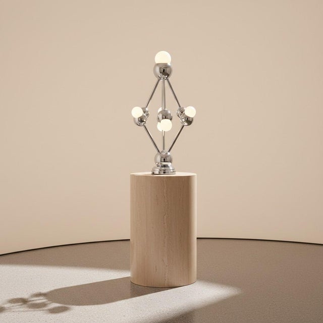 1960’s Atomic Space Age Era Atomium Chrome Table Lamp For Sale - Image 9 of 9