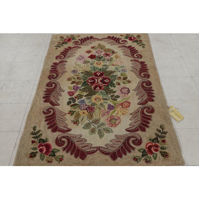 Handmade in wool and originating circa 1920-1930, this 4x6 rug is a rare and exciting new curation in Rug & Kilim’s...