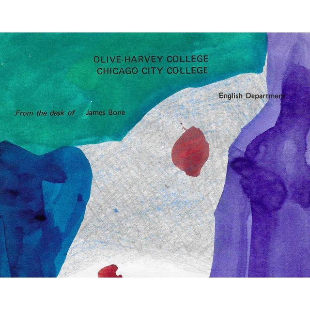 Painting from the estate of Chicago artist James Frederic Bone (1929-2015) from small group of female nudes in bright...