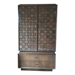 1970s Mid Century Brutalist Armoire For Sale