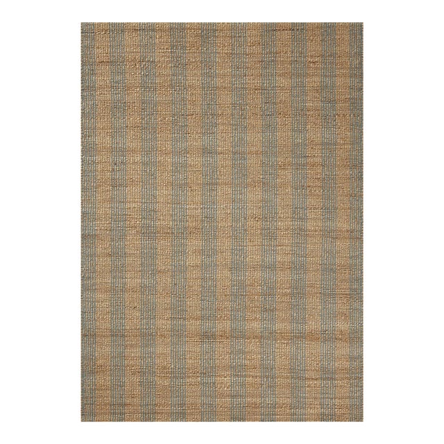 Chris Loves Julia x Loloi Judy Natural / Sky 2'-6" x 7'-6" Runner Rug For Sale