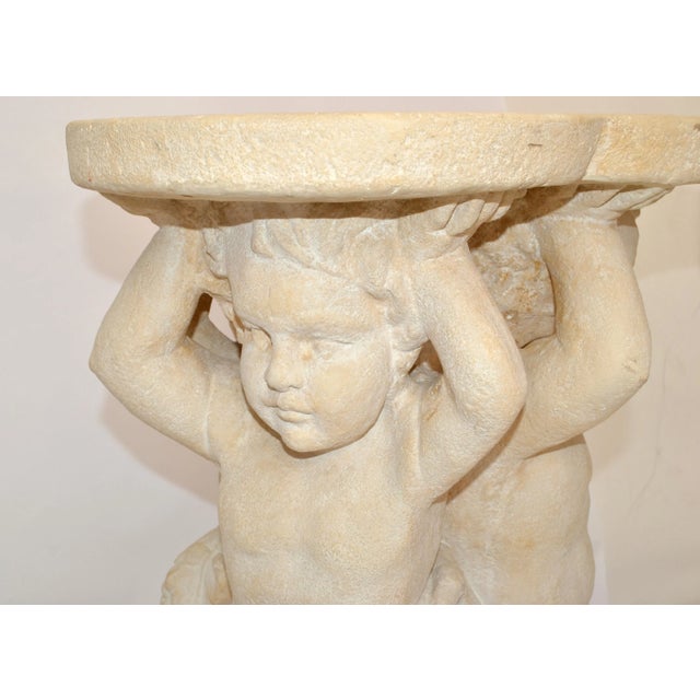 Pair, Neoclassical Angels Pedestal Table Bases, Sculpture Stands, Columns Italy For Sale In Miami - Image 6 of 13