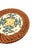 2020s Asian Modern Bat Trang Vietnam Rattan & Ceramic Coasters With Hand Painted Yellow Floral Motif - Set of 4 For Sale - Image 5 of 7