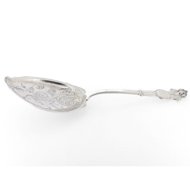 A fine antique silver ice cream slice or server. Made by by John Wendt and retailed by J.E. Caldwell of Philadelphia,...