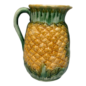 19th Century Majolica English Pineapple Pitcher