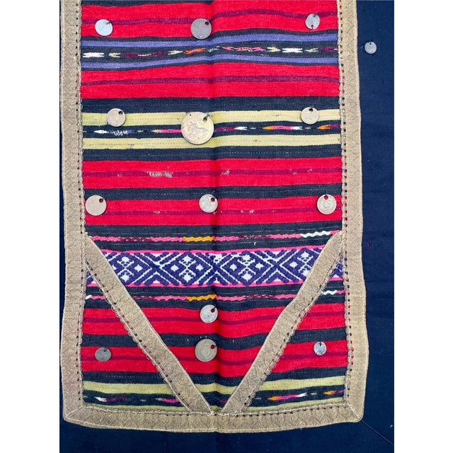 Red Vintage Bulgarian Prestilka Apron For Sale - Image 8 of 13