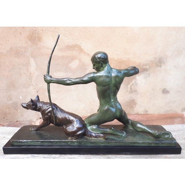 Louis Riché, Large Art Deco Sculpture, 1920s-1940s, Bronze & Marble For Sale - Image 12 of 18