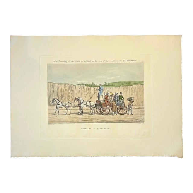 Dropping a Passenger, 1856, Aquatint on Paper, Unframed For Sale