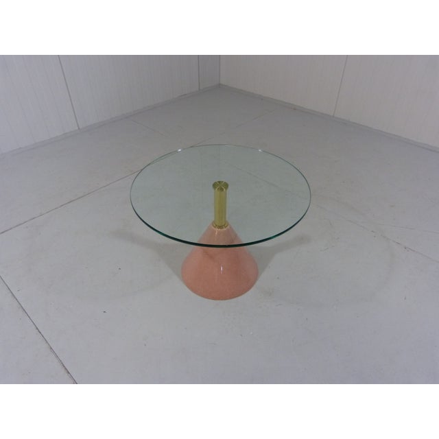 Pink Natural Stone & Glass Side Table, Italy, 1980s For Sale - Image 13 of 17