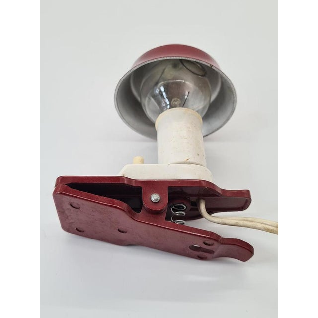Metal Small Mid-Century Modern Space Age Mushroom Clip-On Lamp, 1970s For Sale - Image 7 of 10