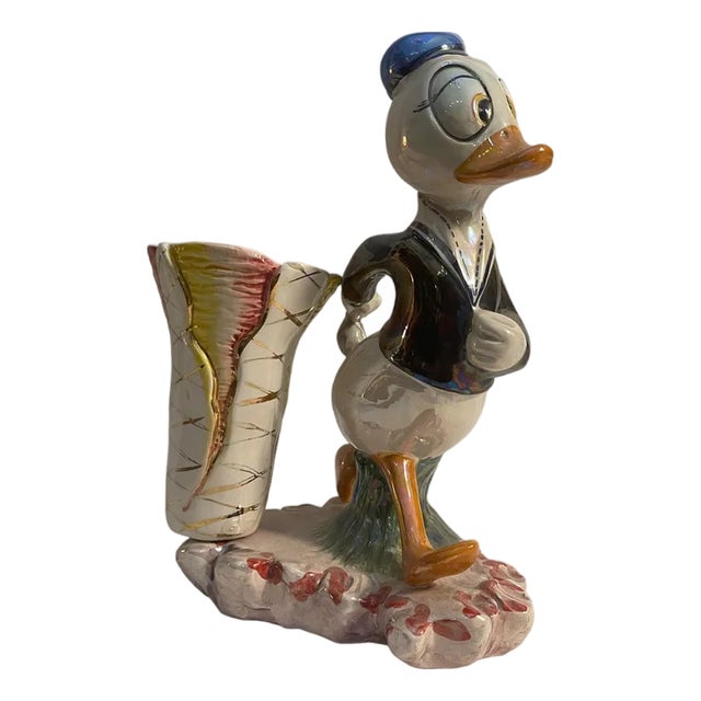 Polychrome Ceramic Figurine of Donald Duck, 1970s For Sale
